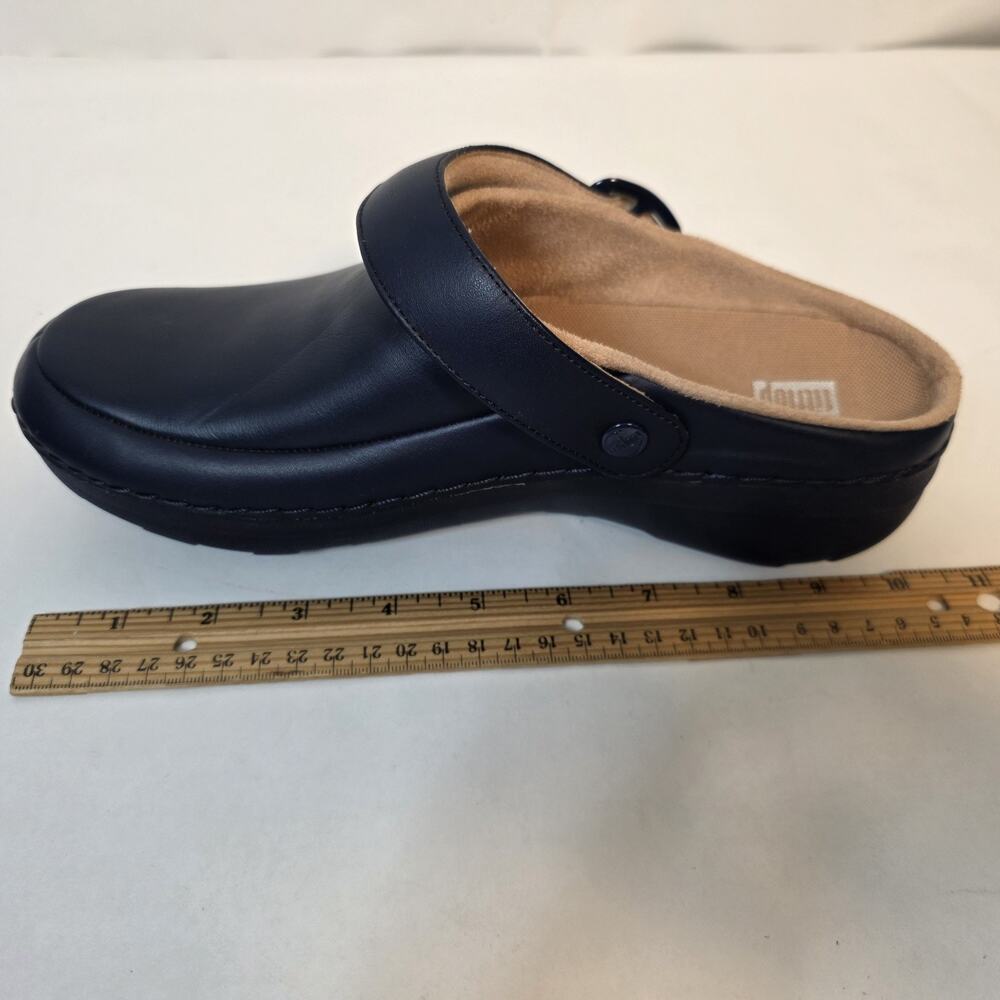 FitFlop Gogh Pro Superlight Blue Leather Mule Clog Womens 9 Comfort Slingback - Picture 9 of 16